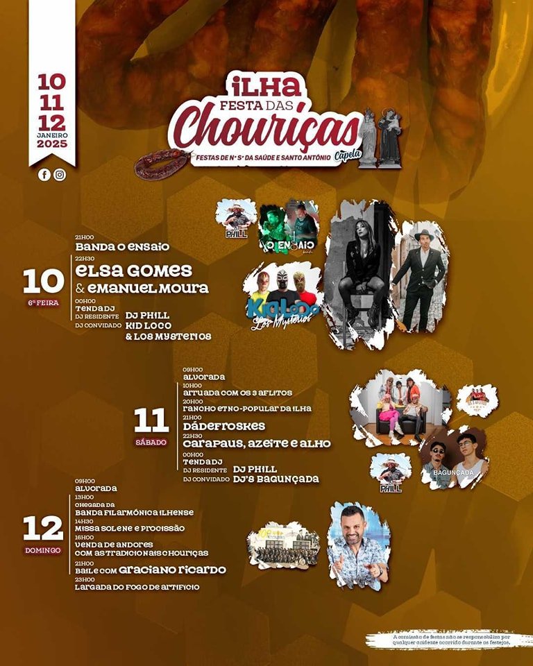 Cartaz Festas das Chouriças 2025 - Ilha
