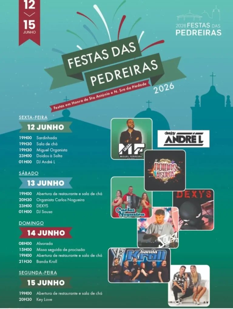 Cartaz Festas das Pedreiras 2026 - Pedreiras
