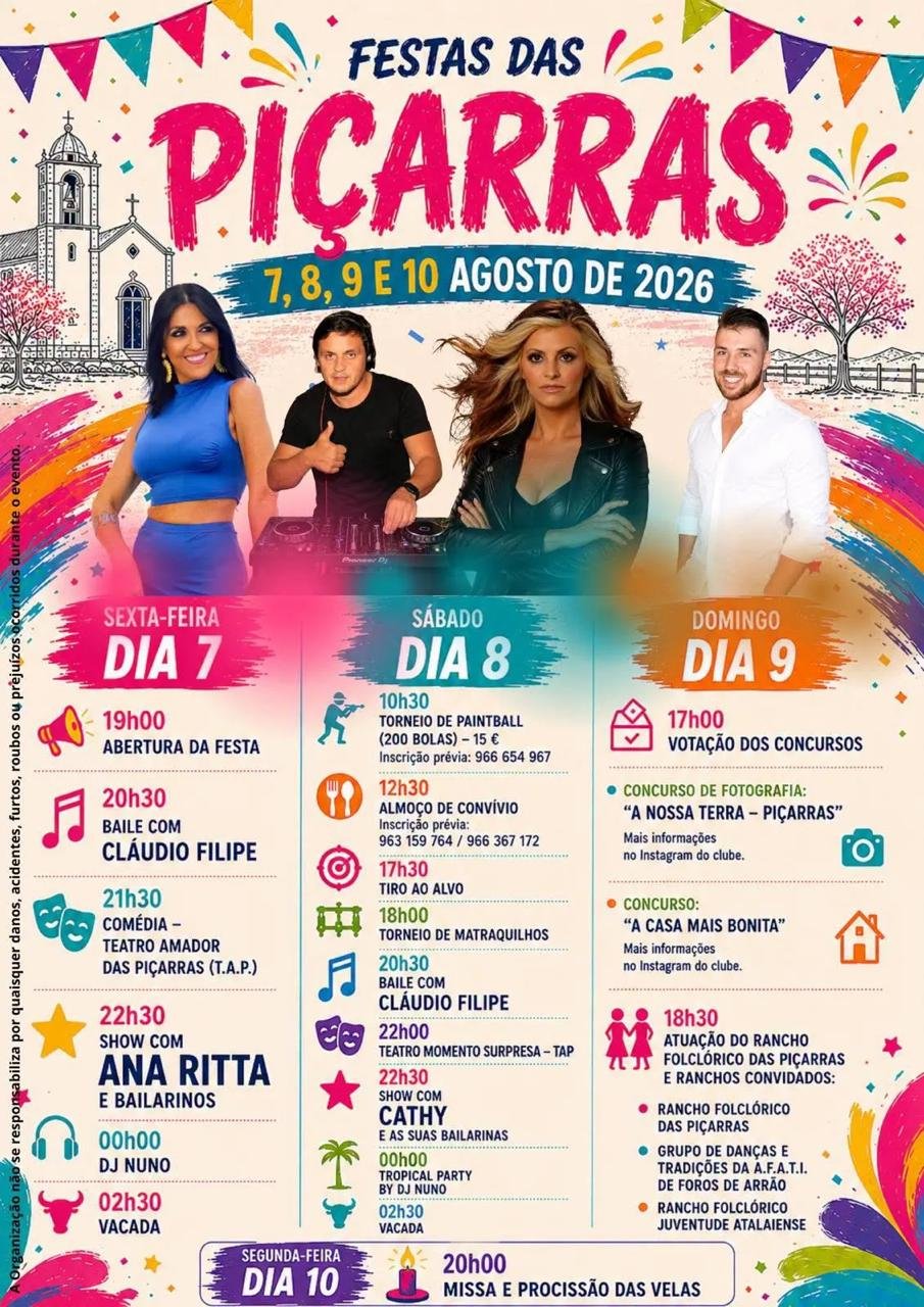Cartaz Festas das Piçarras 2026 - Piçarras