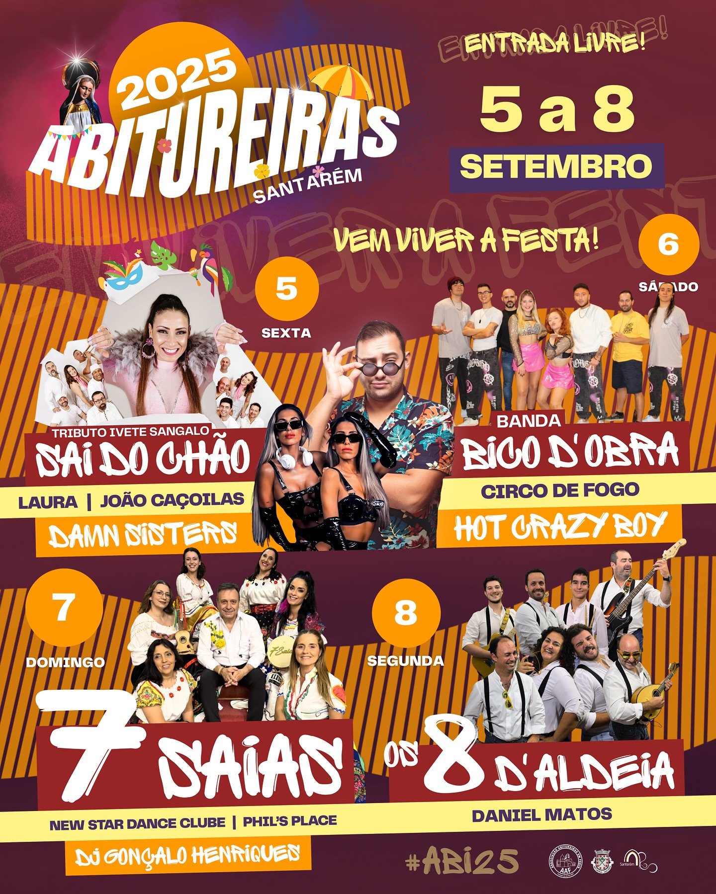 Cartaz Festas de Abitureiras 2025 - Santarém