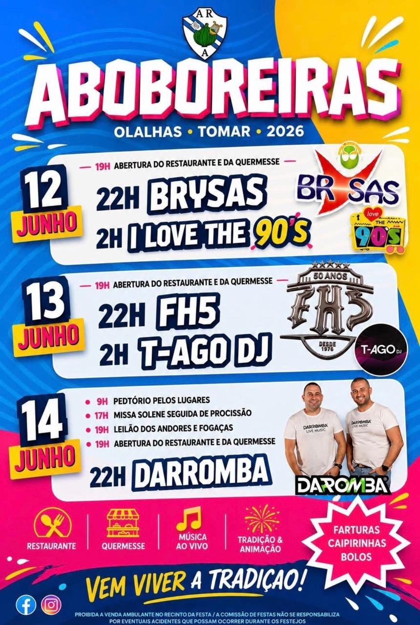 Cartaz Festas de Aboboreiras 2026 - Olalhas