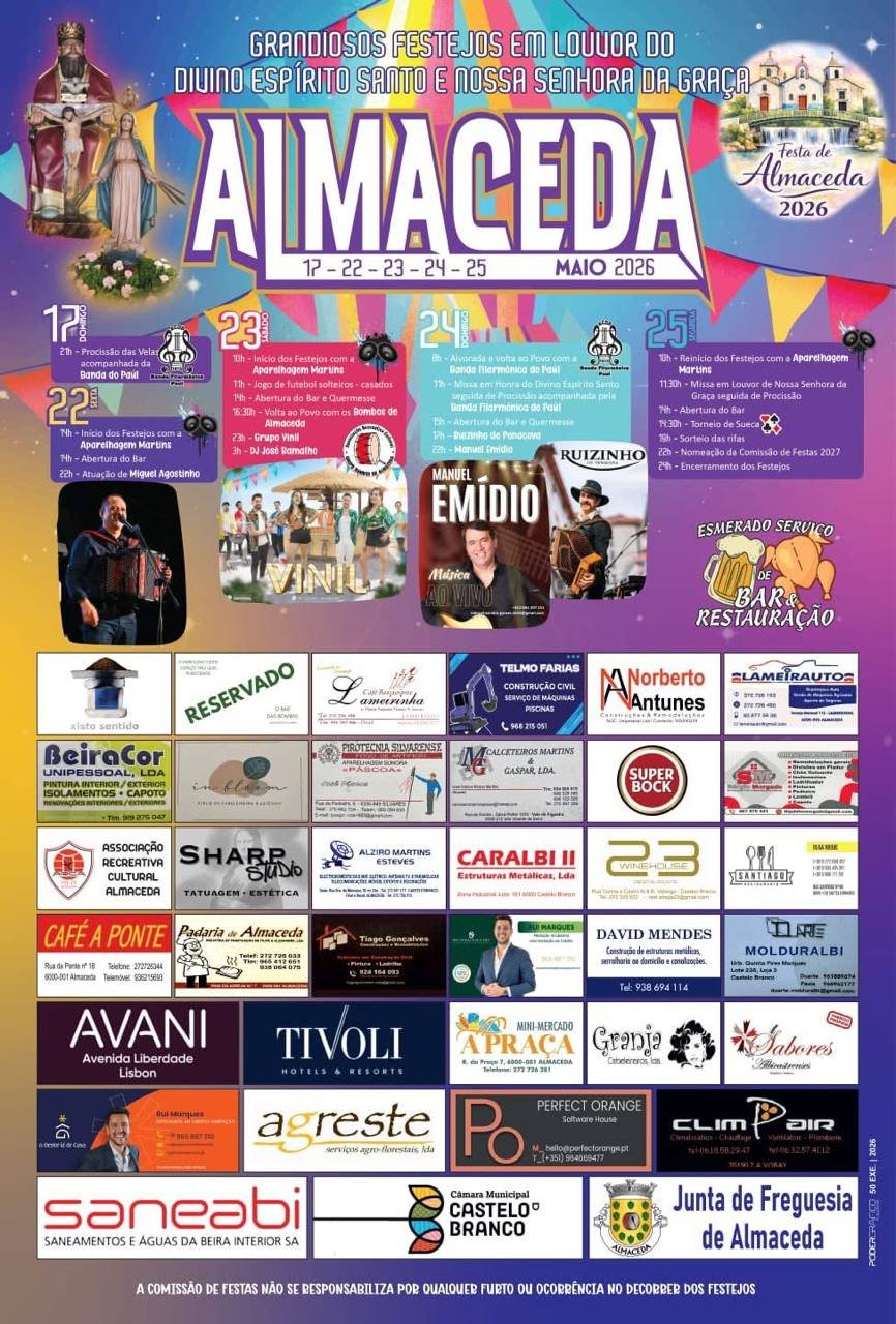 Cartaz Festas de Almaceda 2026 - Almaceda