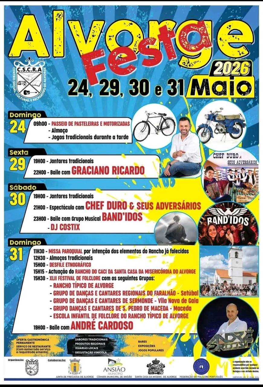 Cartaz Festas de Alvorge 2026 - Alvorge
