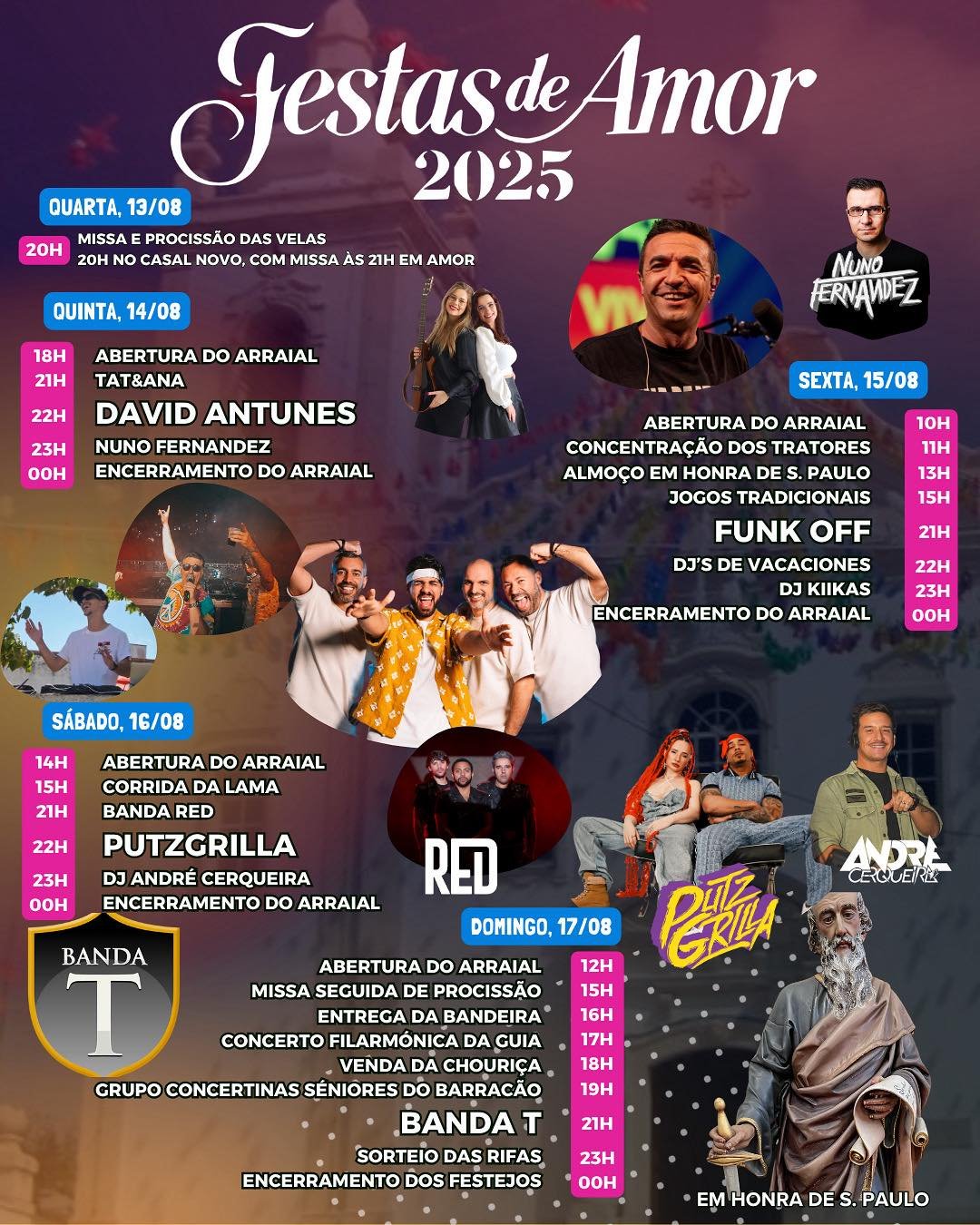 Cartaz Festas de Amor 2025 - Amor
