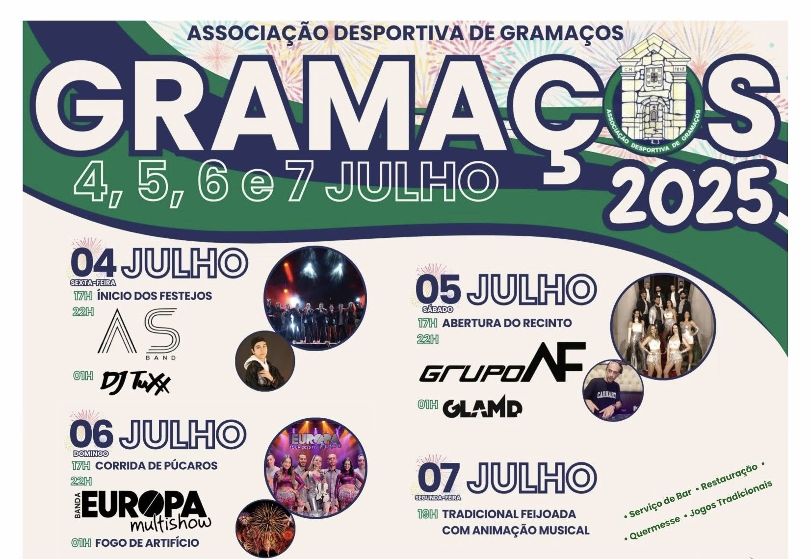 Cartaz Festas de Associação Desportiva de Gramaços 2025 - Oliveira do Hospital