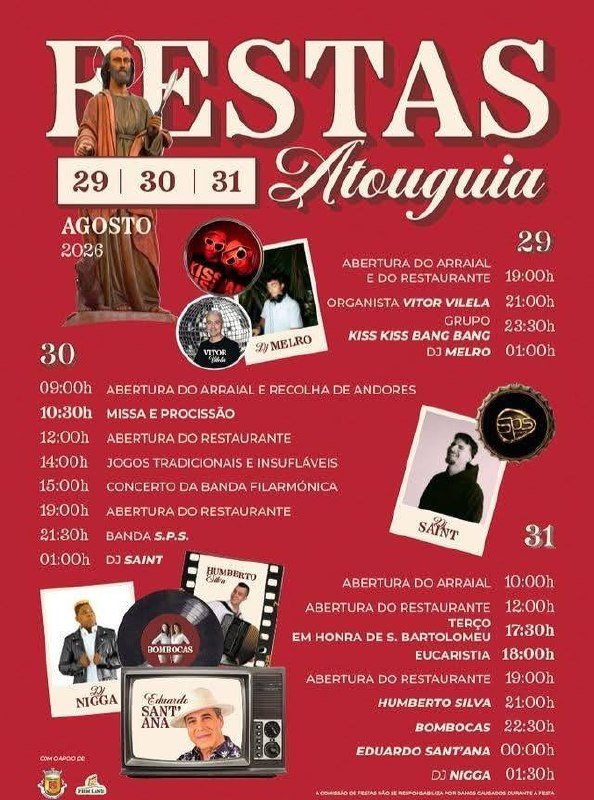 Cartaz Festas de Atouguia 2026 - Atouguia