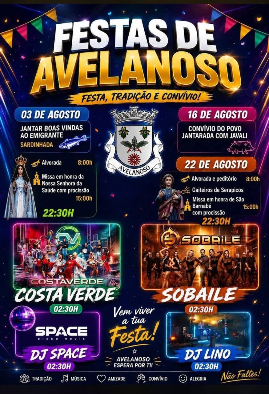Cartaz Festas de Avelanoso 2026 - Avelanoso