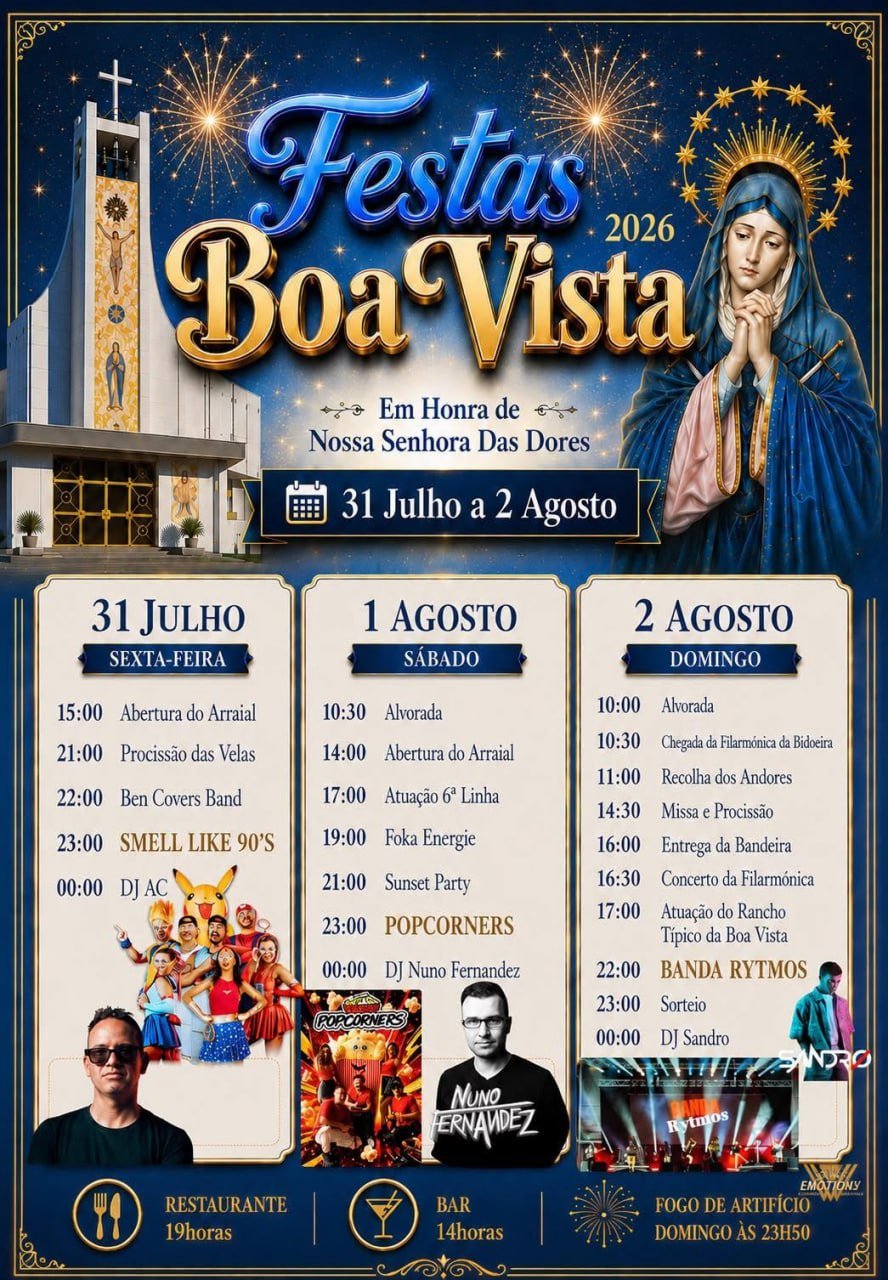 Cartaz Festas de Boa Vista 2026 - Boa Vista