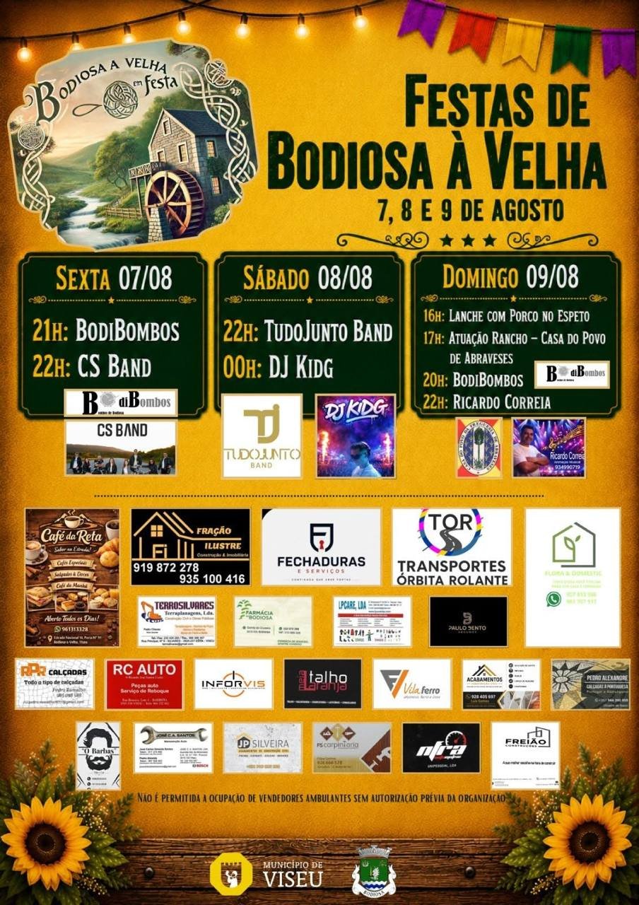 Cartaz Festas de Bodiosa à Velha 2026 - Bodiosa à Velha