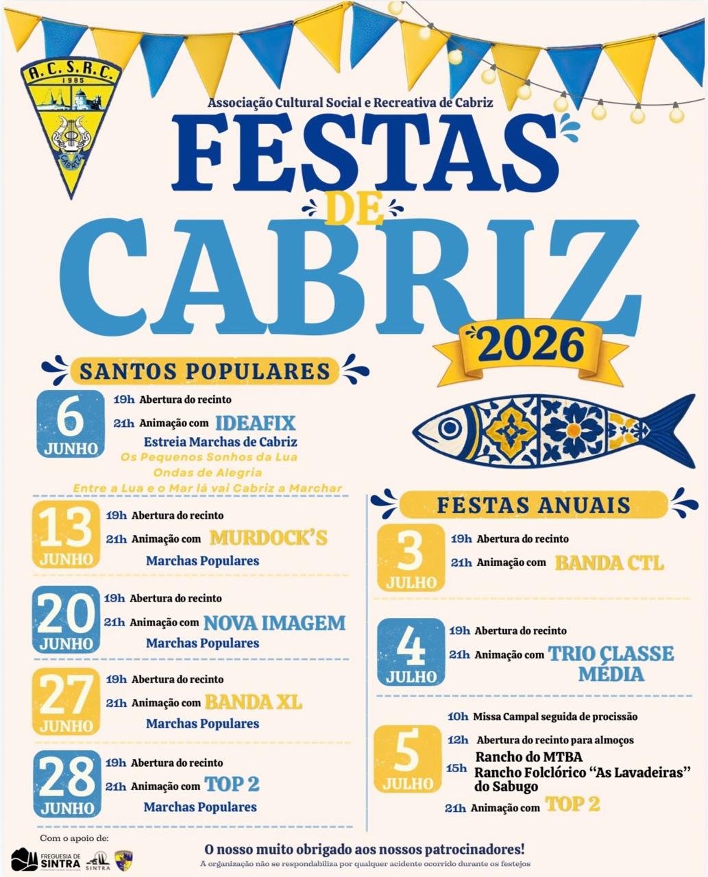 Cartaz Festas de Cabriz 2026 - Cabriz