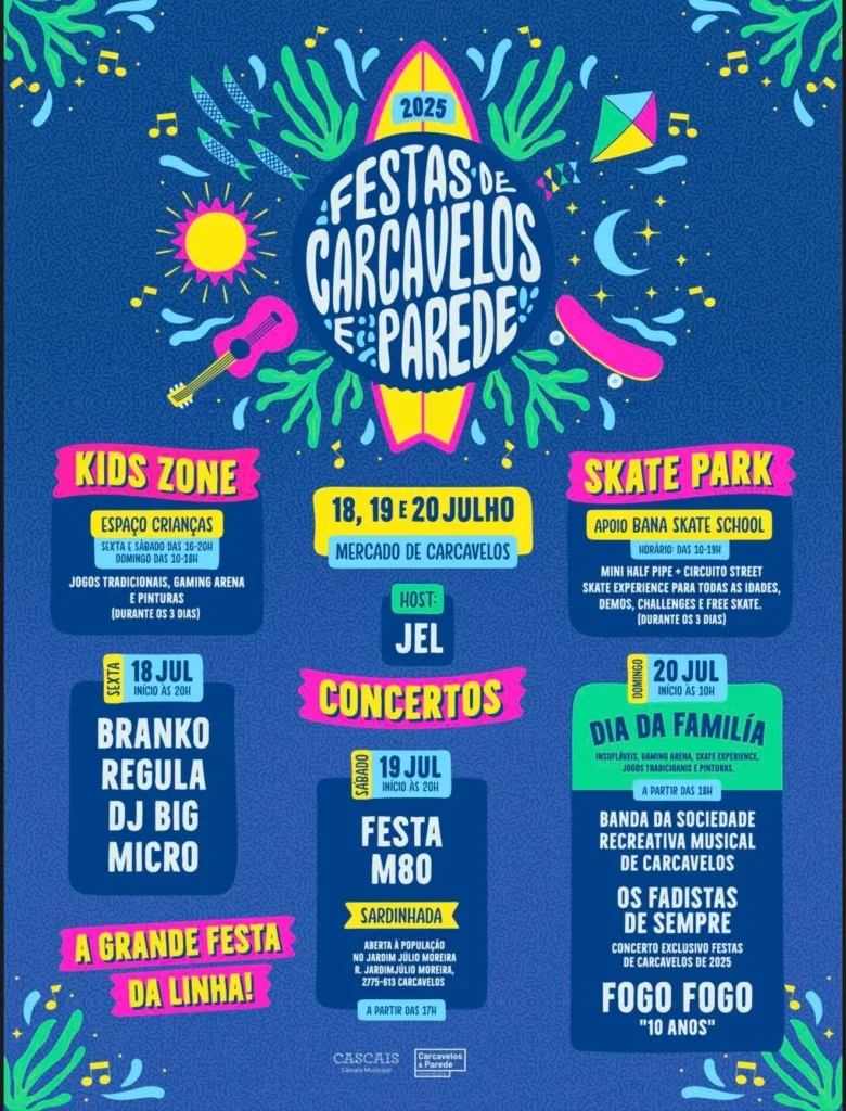 Cartaz Festas de Carcavelos e Parede 2025 - Cascais