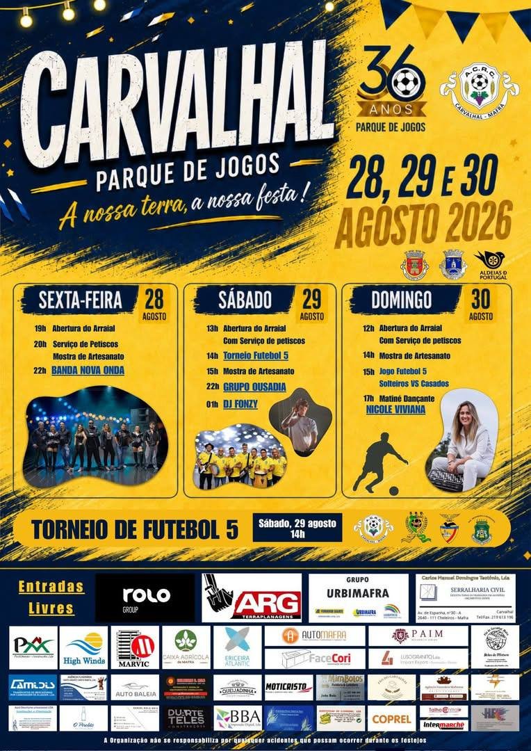 Cartaz Festas de Carvalhal 2026 - Carvalhal