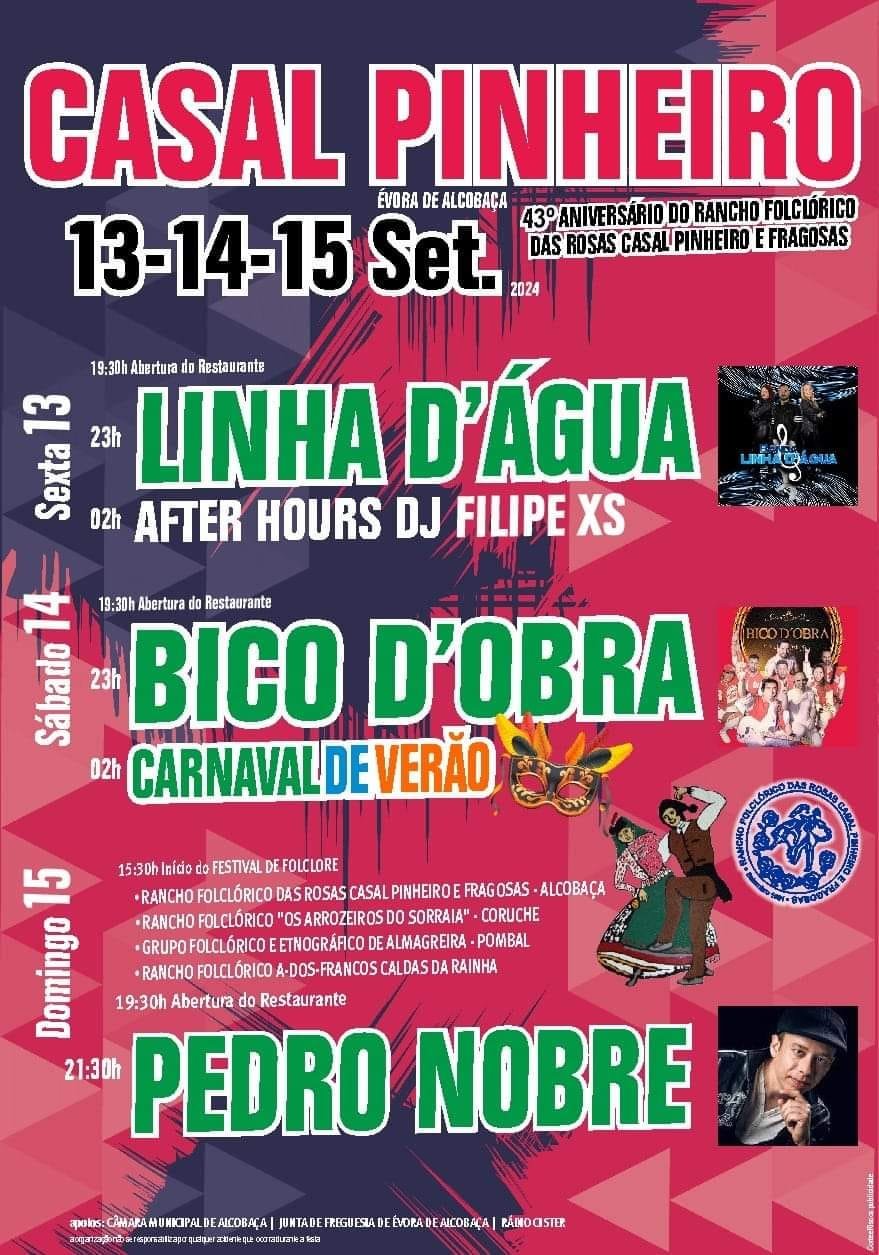 Cartaz Festas de Casal Pinheiro 2024 - Évora de Alcobaça