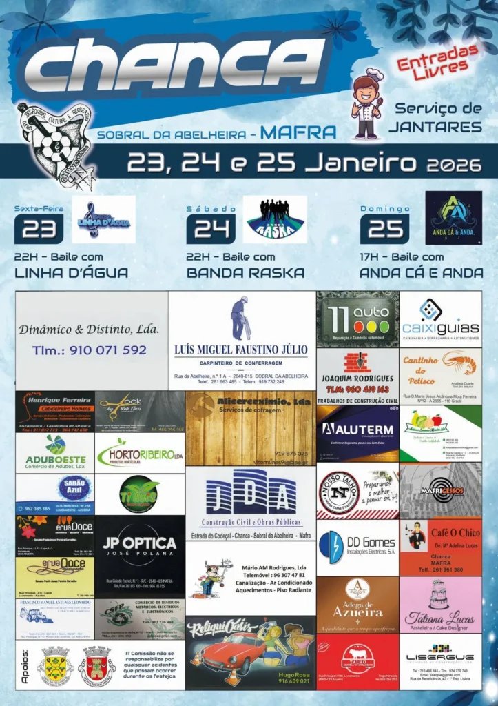 Cartaz Festas de Chanca 2026 - Sobral da Abelheira