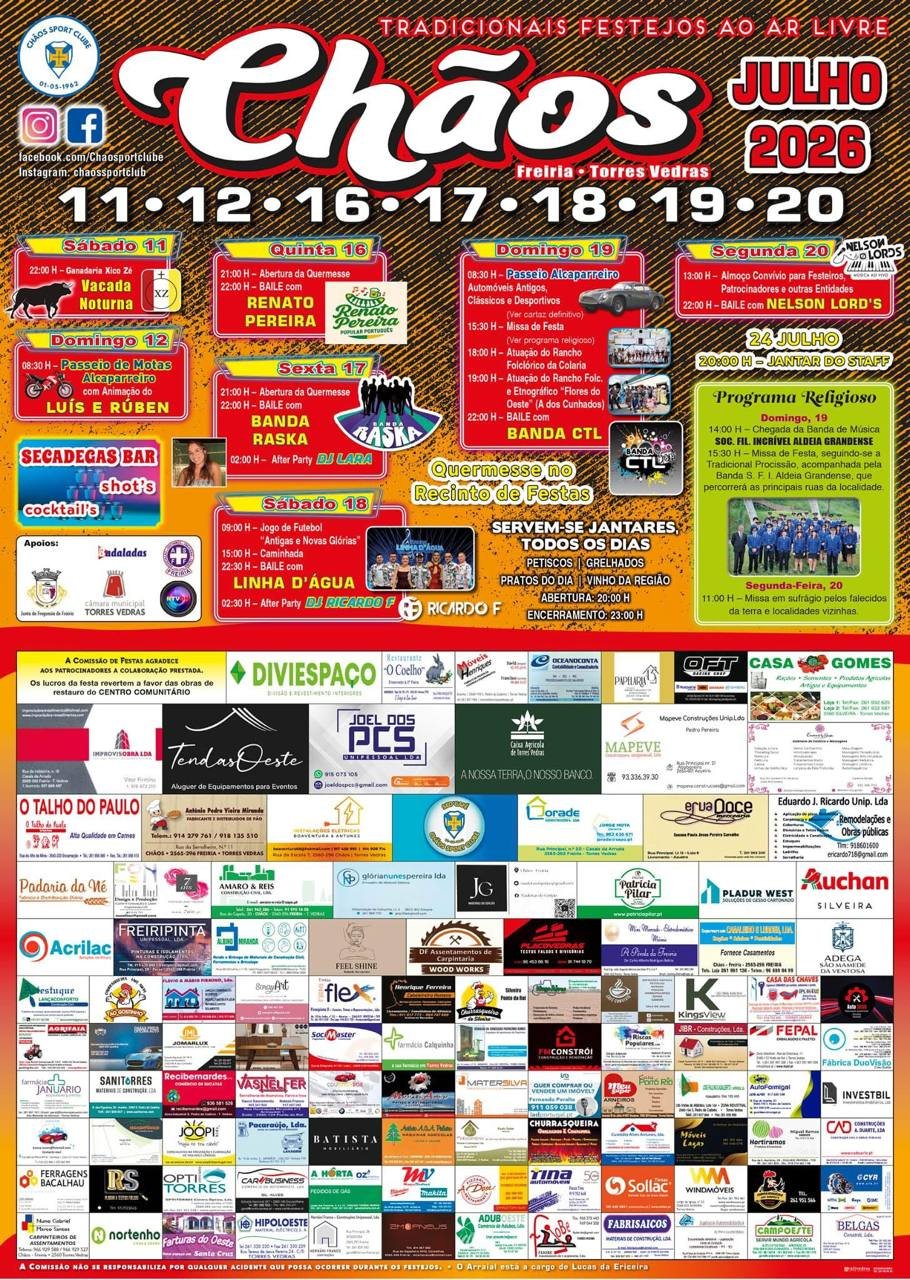 Cartaz Festas de Chãos 2026 - Freiria