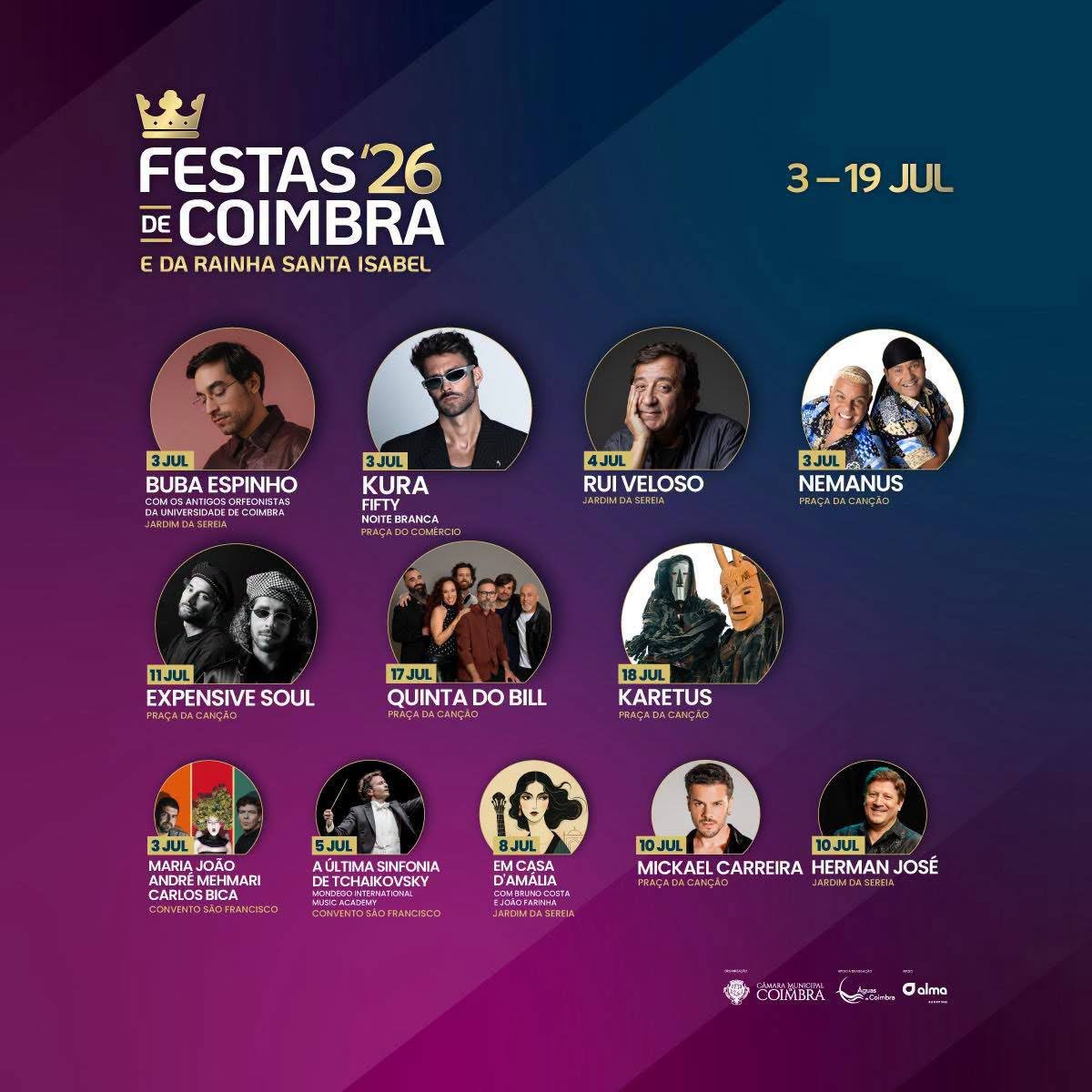 Cartaz Festas de Coimbra 2026 - Coimbra