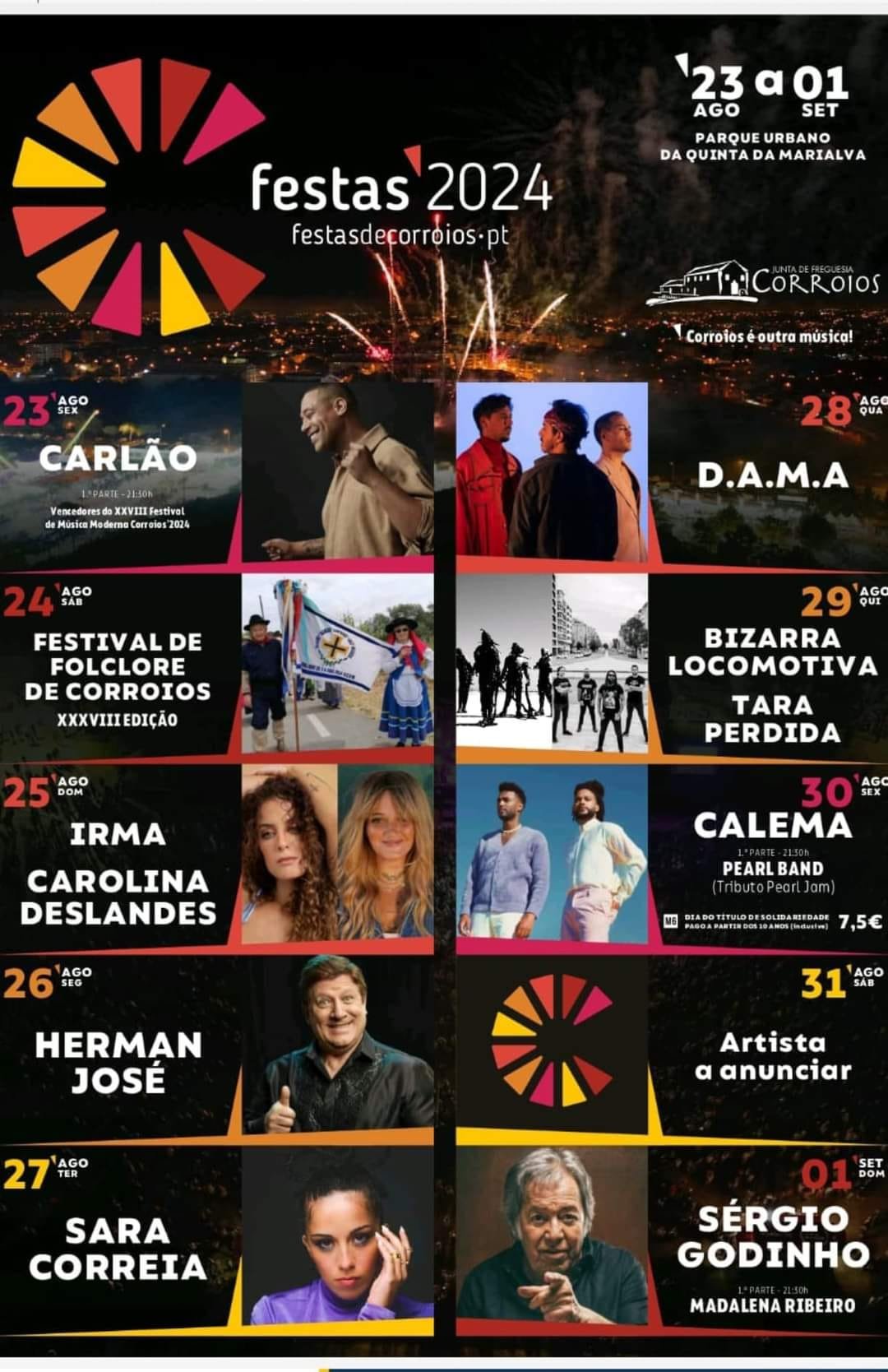 Cartaz Festas de Corroios 2024 - Corroios