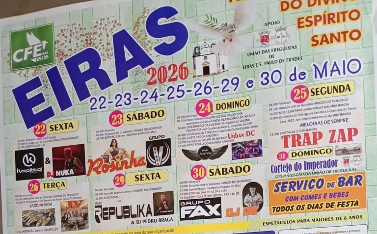 Cartaz Festas de Eiras 2026 - Eiras