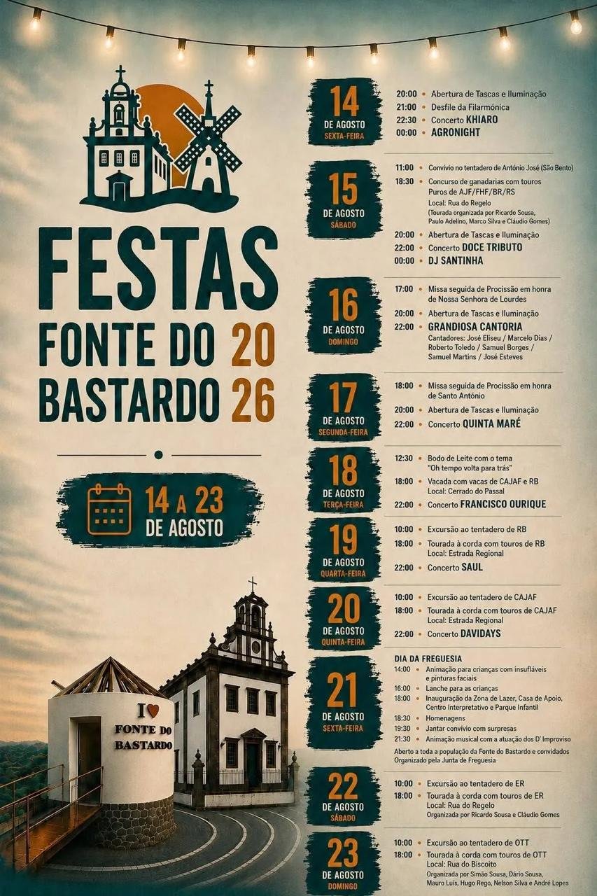 Cartaz Festas de Fonte do Bastardo 2026 - Fonte do Bastardo