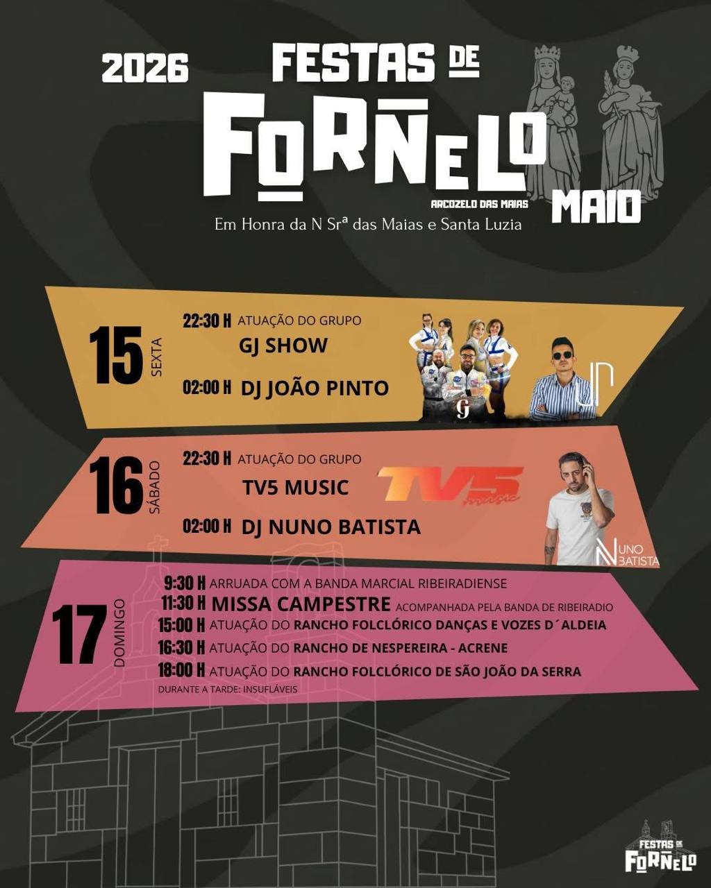 Cartaz Festas de Fornelo 2026 - Arcozelo das Maias
