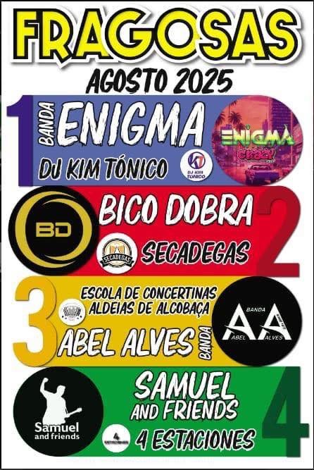 Cartaz Festas de Fragosas 2025 - Évora de Alcobaça