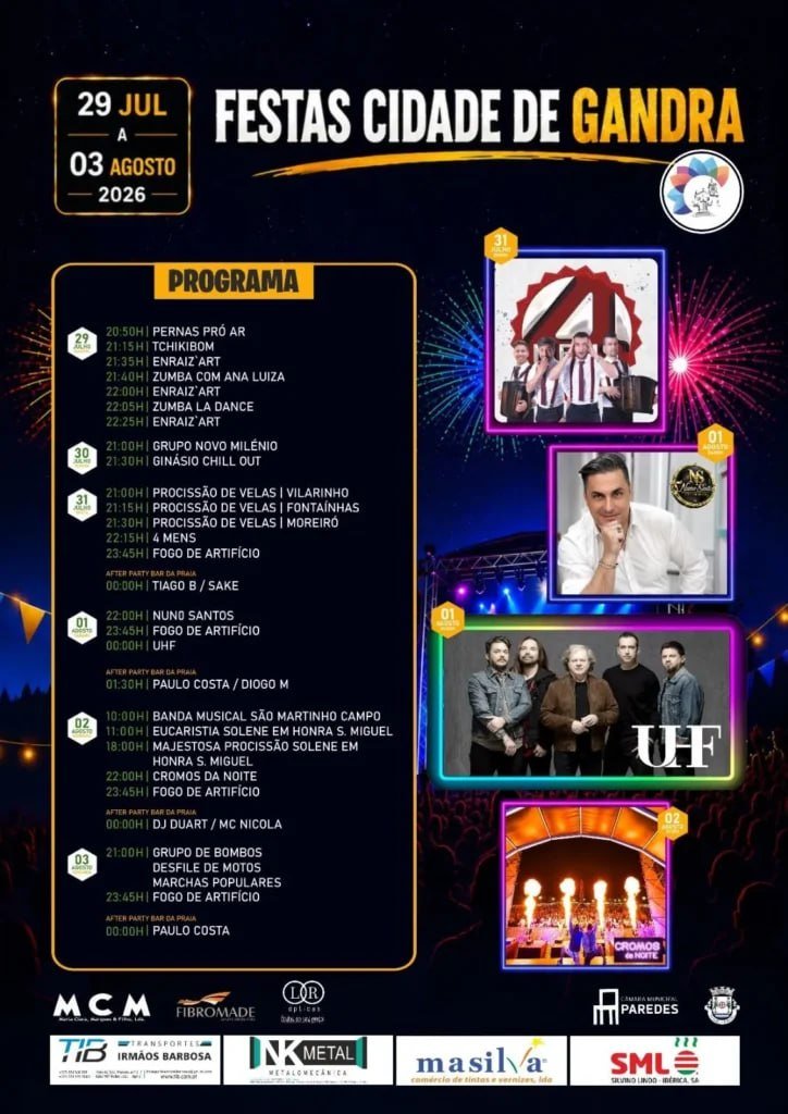 Cartaz Festas de Gandra 2026 - Gandra