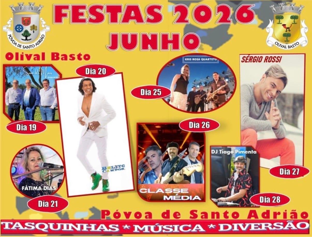 Cartaz Festas de Junho 2026 - Olival Basto