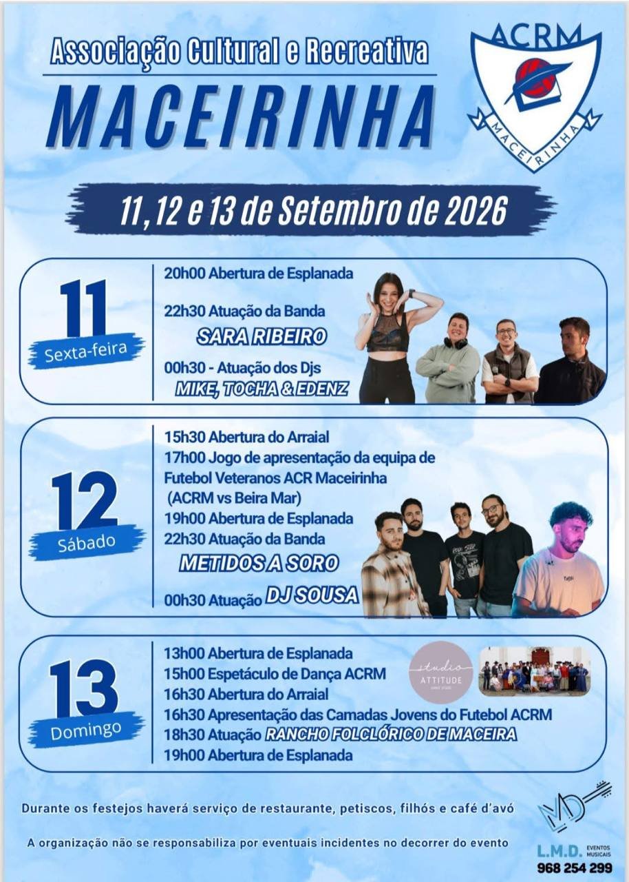 Cartaz Festas de Maceirinha 2026 - Maceirinha