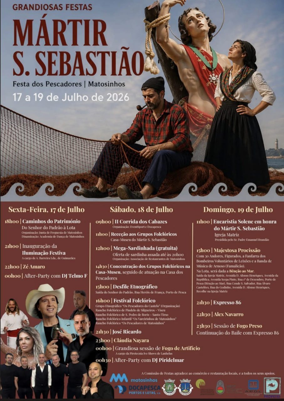 Cartaz Festas de Mártir S. Sebastião 2026 - Matosinhos
