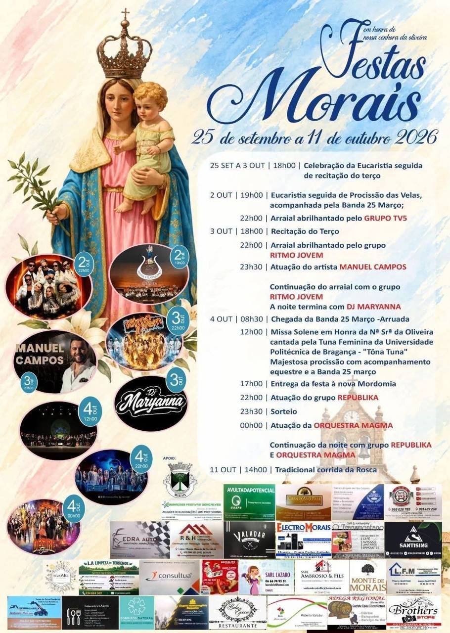 Cartaz Festas de Morais 2026 - Morais