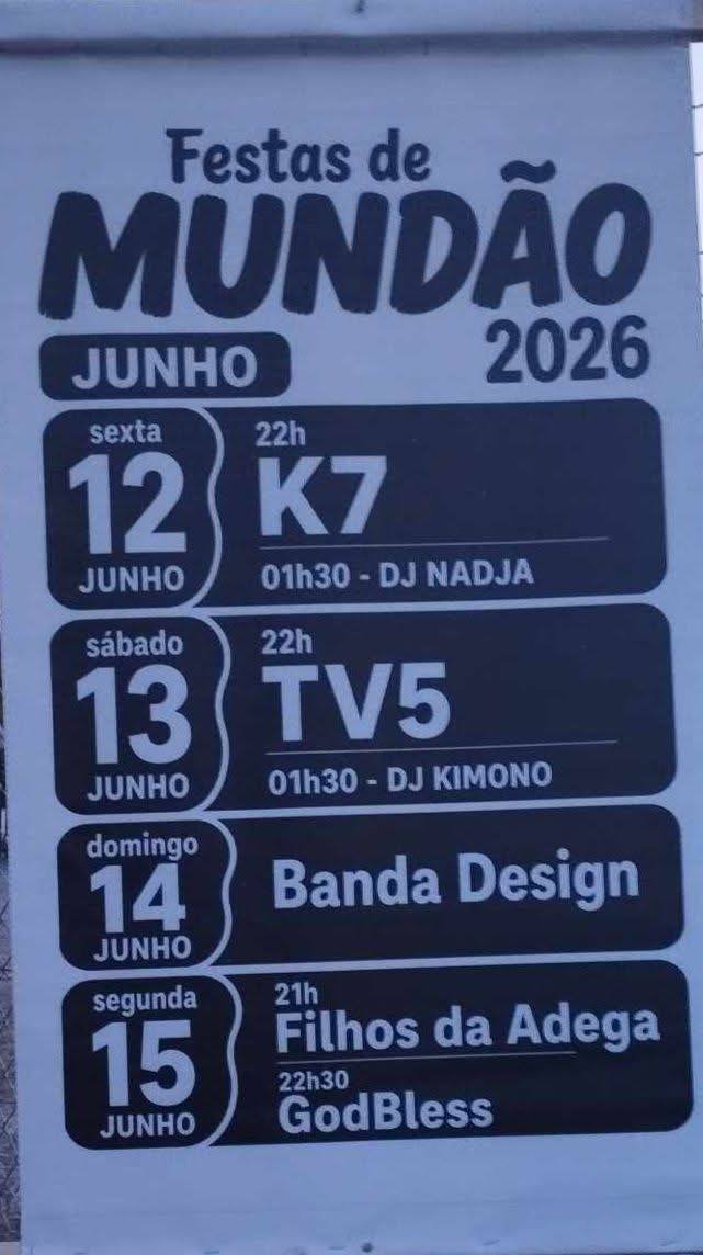 Cartaz Festas de Mundão 2026 - Mundão