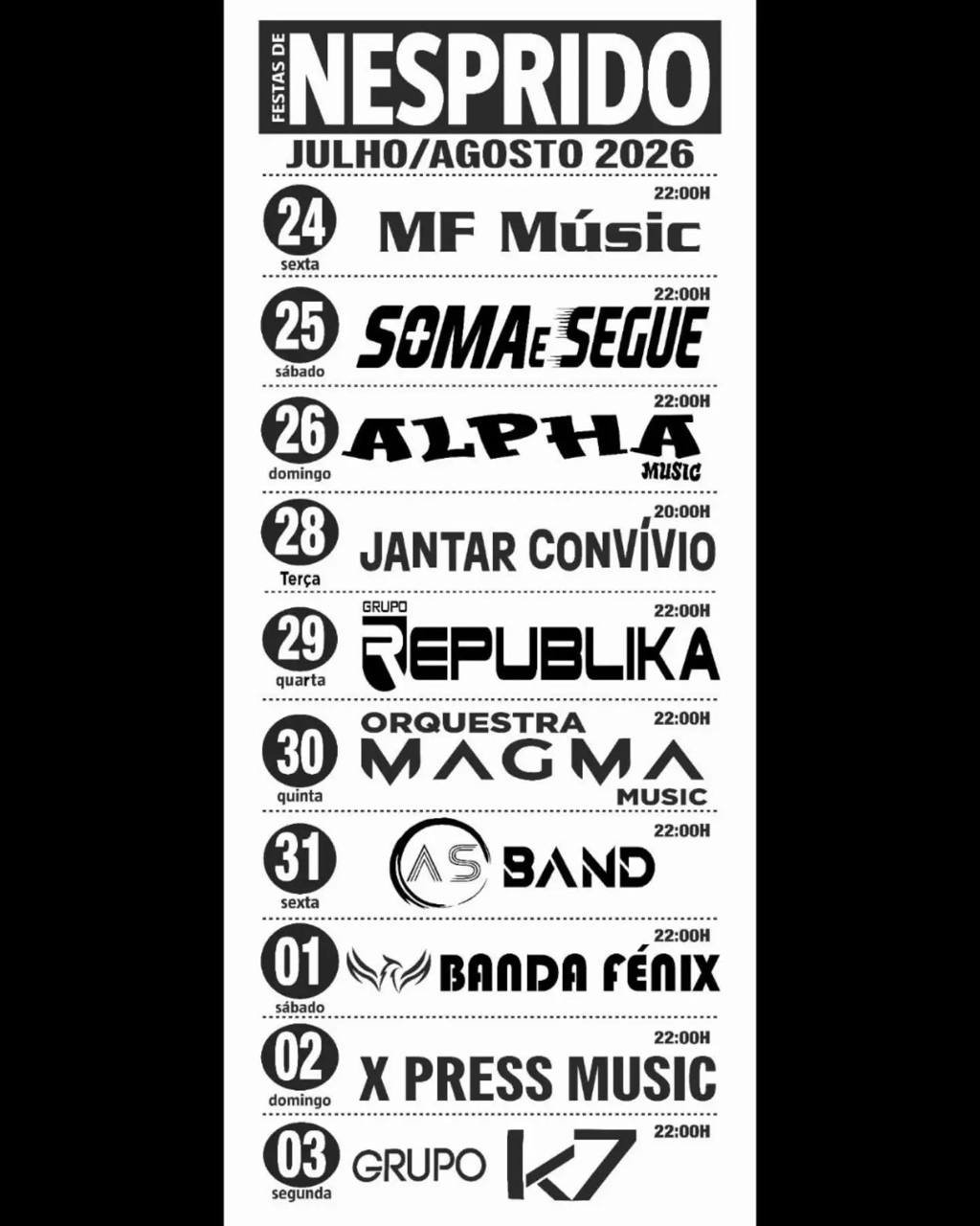 Cartaz Festas de Nesprido 2026 - Nesprido