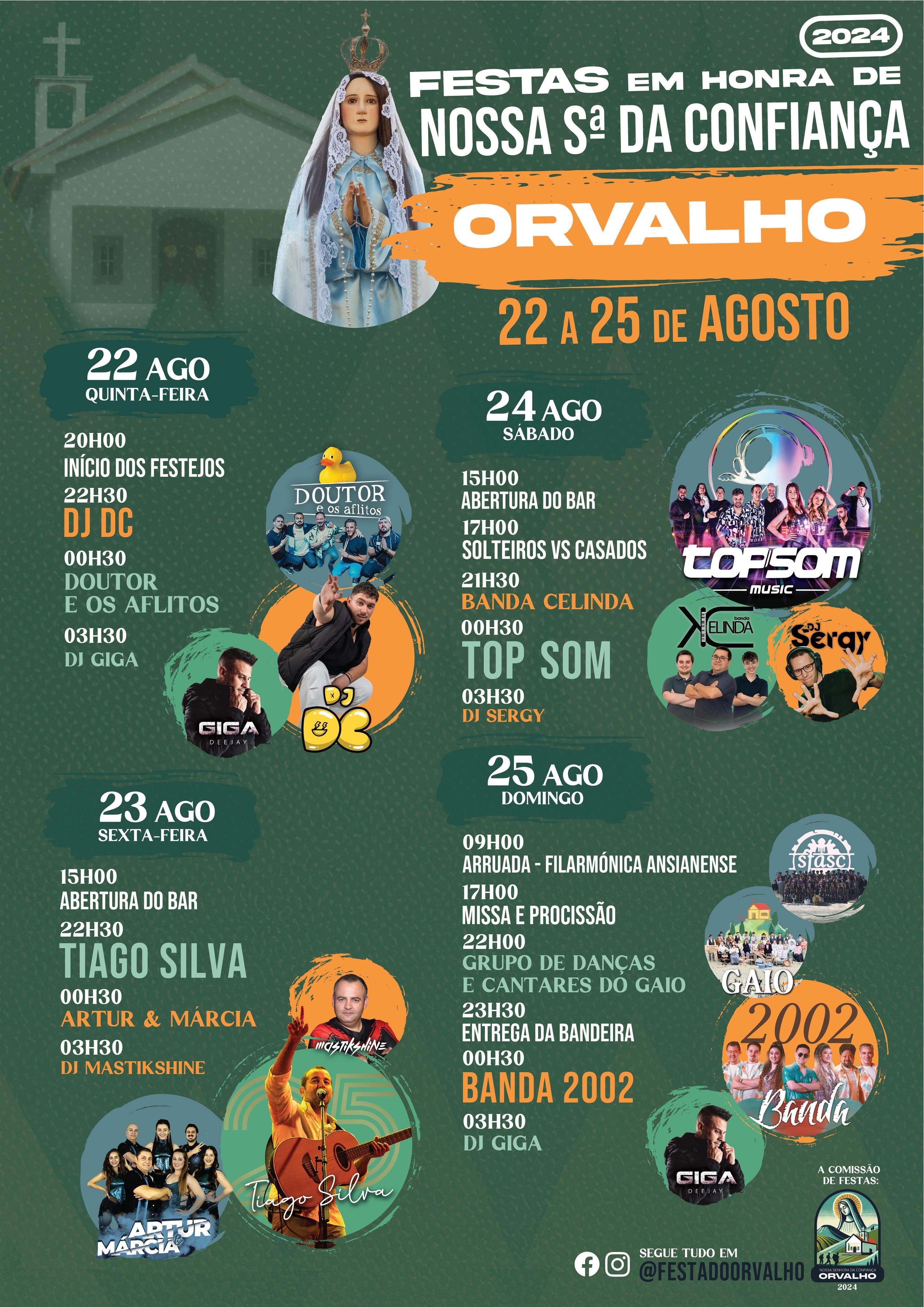 Cartaz Festas de Nossa Sª da Confiança 2024 - Orvalho