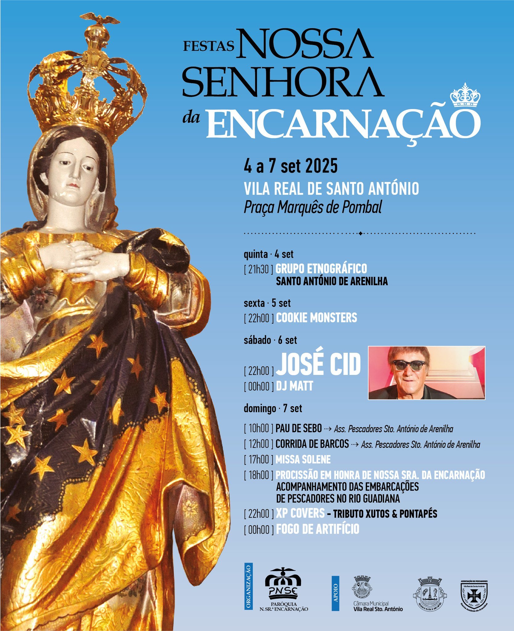 Cartaz Festas de Nossa Senhora da Encarnação 2025 - Vila Real de Santo António