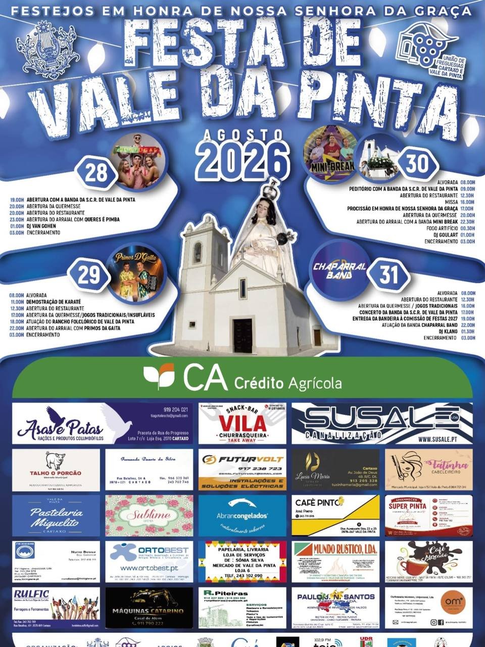 Cartaz Festas de Nossa Senhora da Graça 2026 - Vale da Pinta