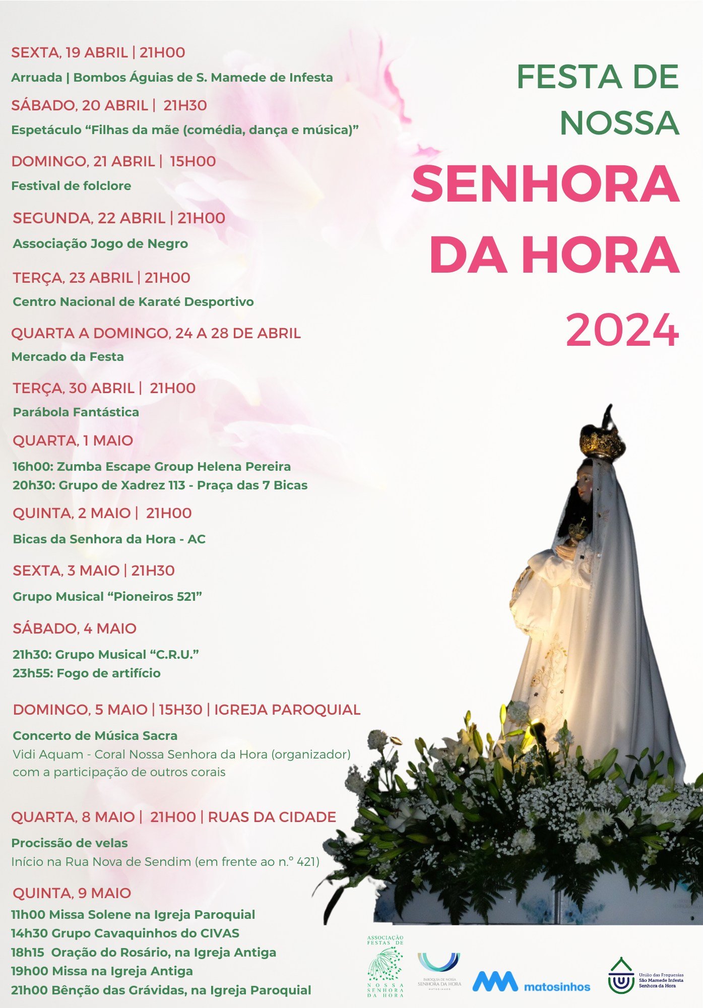Cartaz Festas de Nossa Senhora da Hora 2024 - Matosinhos