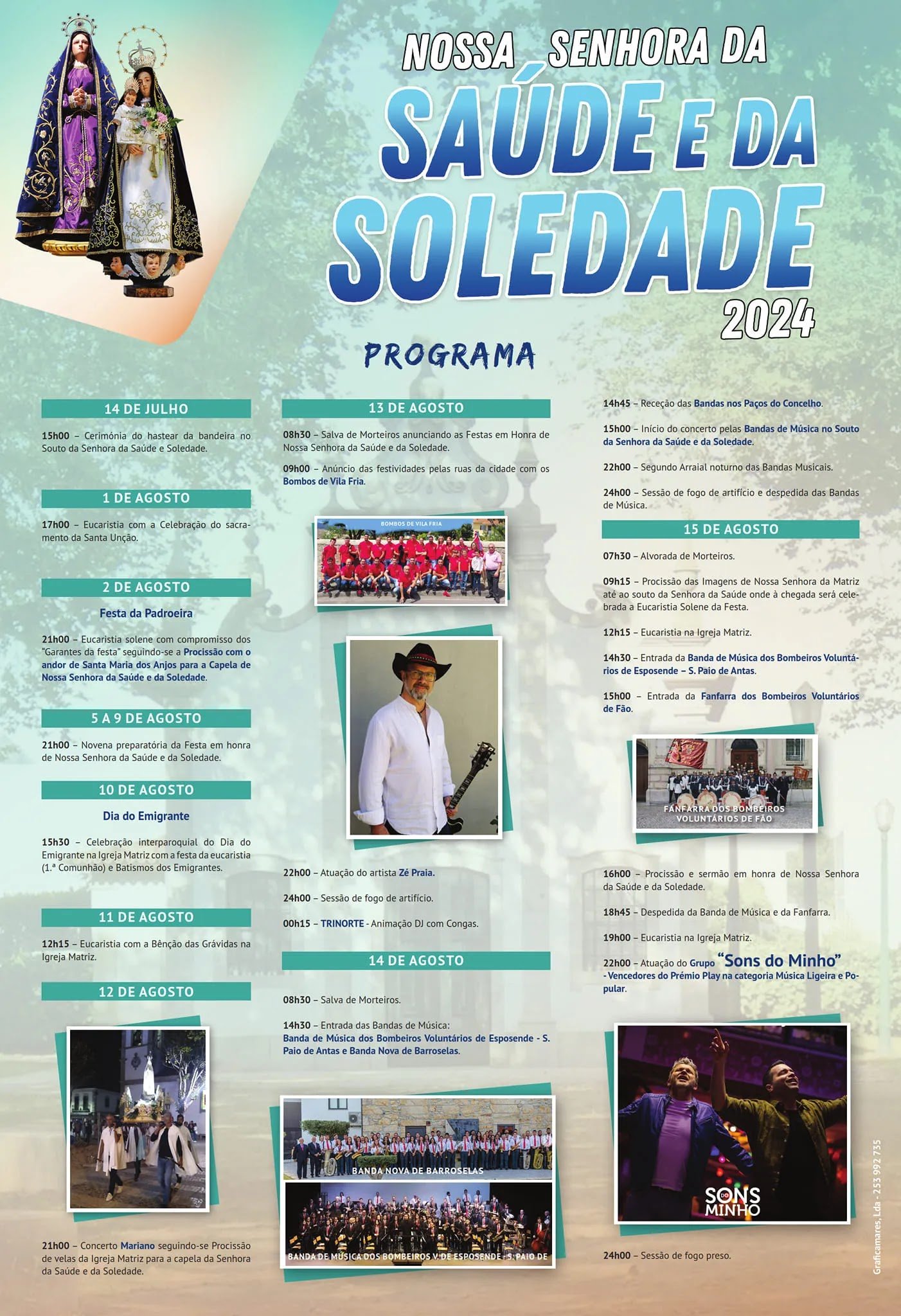 Cartaz Festas de Nossa Senhora da Saúde 2024 - Esposende
