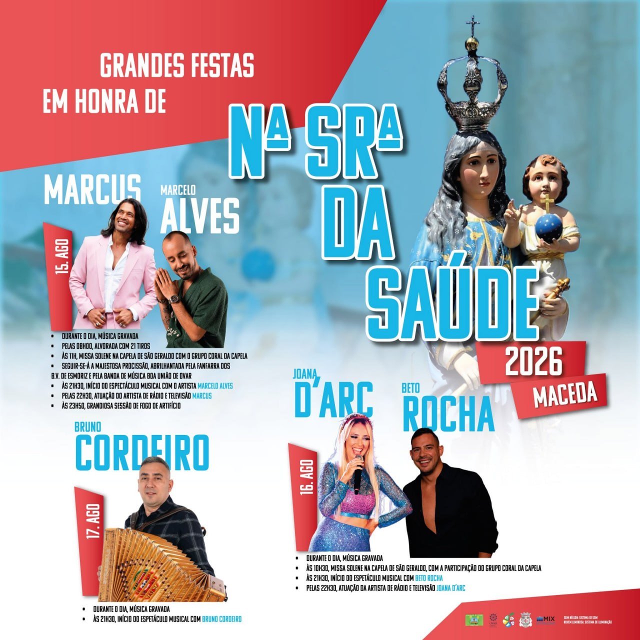 Cartaz Festas de Nossa Senhora da Saúde 2026 - Maceda