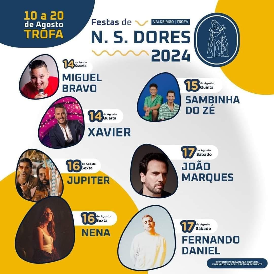 Cartaz Festas de Nossa Senhora das Dores 2024 - Trofa