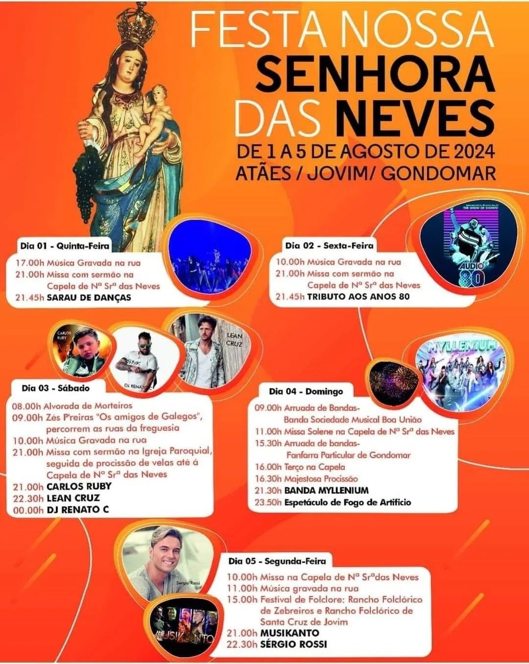 Cartaz Festas de Nossa Senhora das Neves 2024 - Gondomar