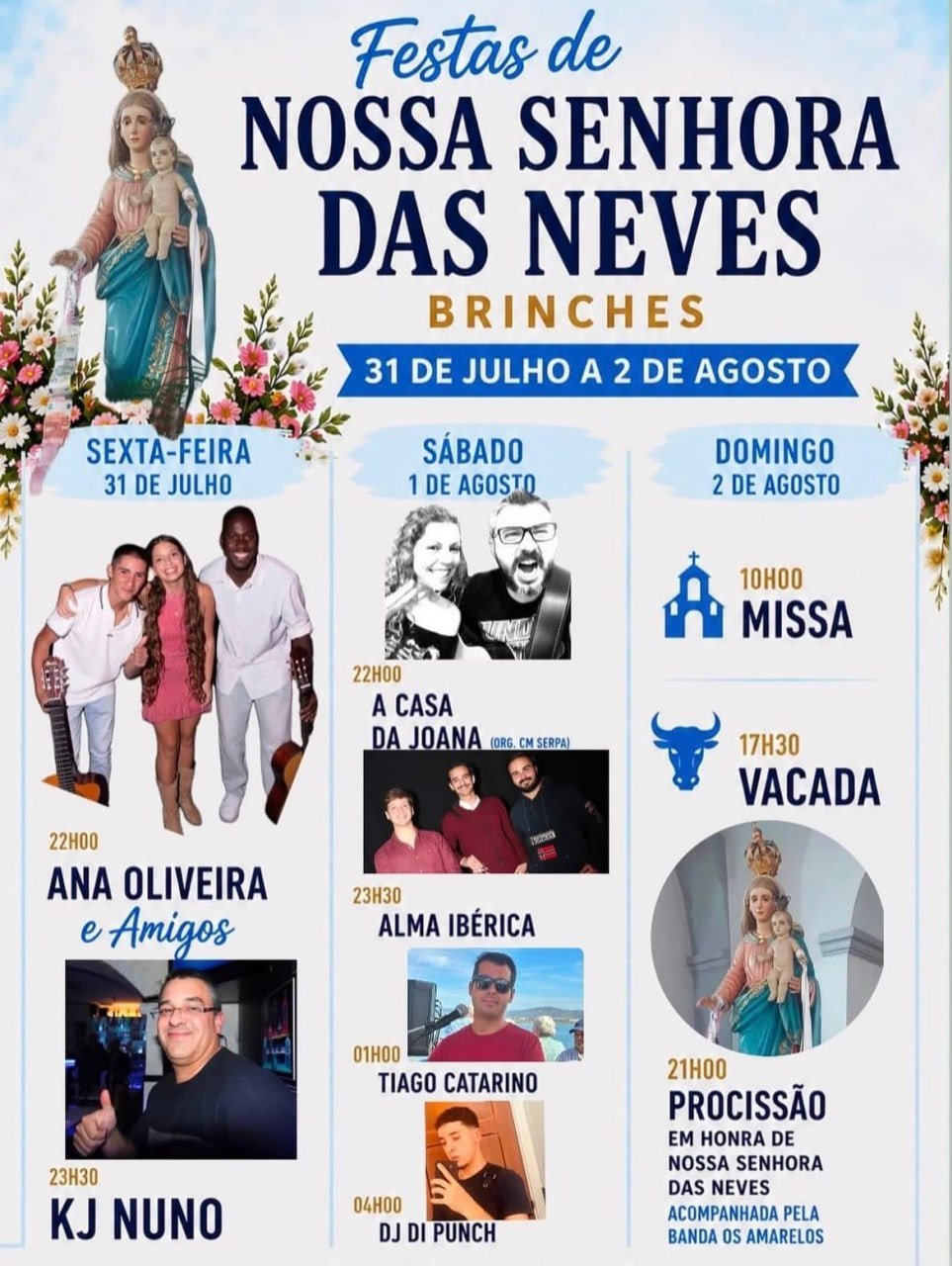 Cartaz Festas de Nossa Senhora das Neves 2026 - Brinches