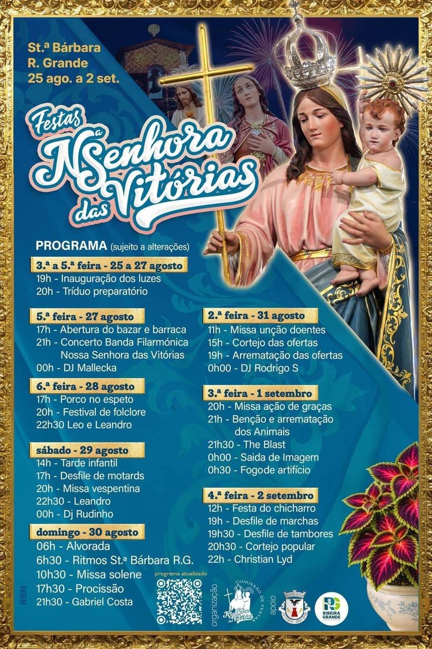 Cartaz Festas de Nossa Senhora das Vitórias 2026 - R. Grande