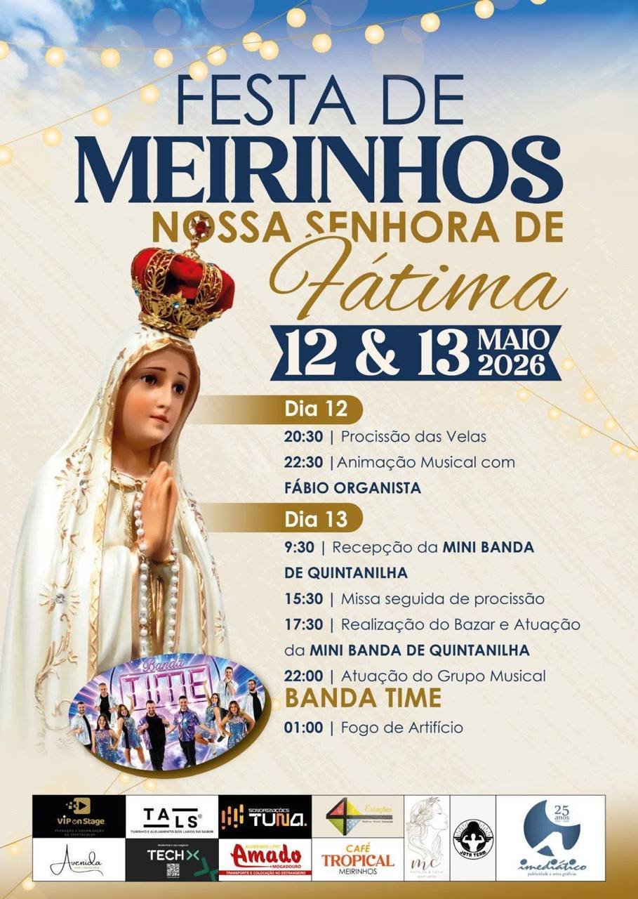 Cartaz Festas de Nossa Senhora de Fátima 2026 - Meirinhos