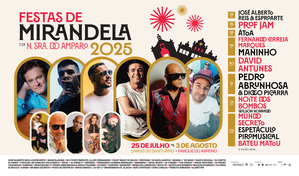 Cartaz Festas de Nossa Senhora do Amparo 2025 - Mirandela