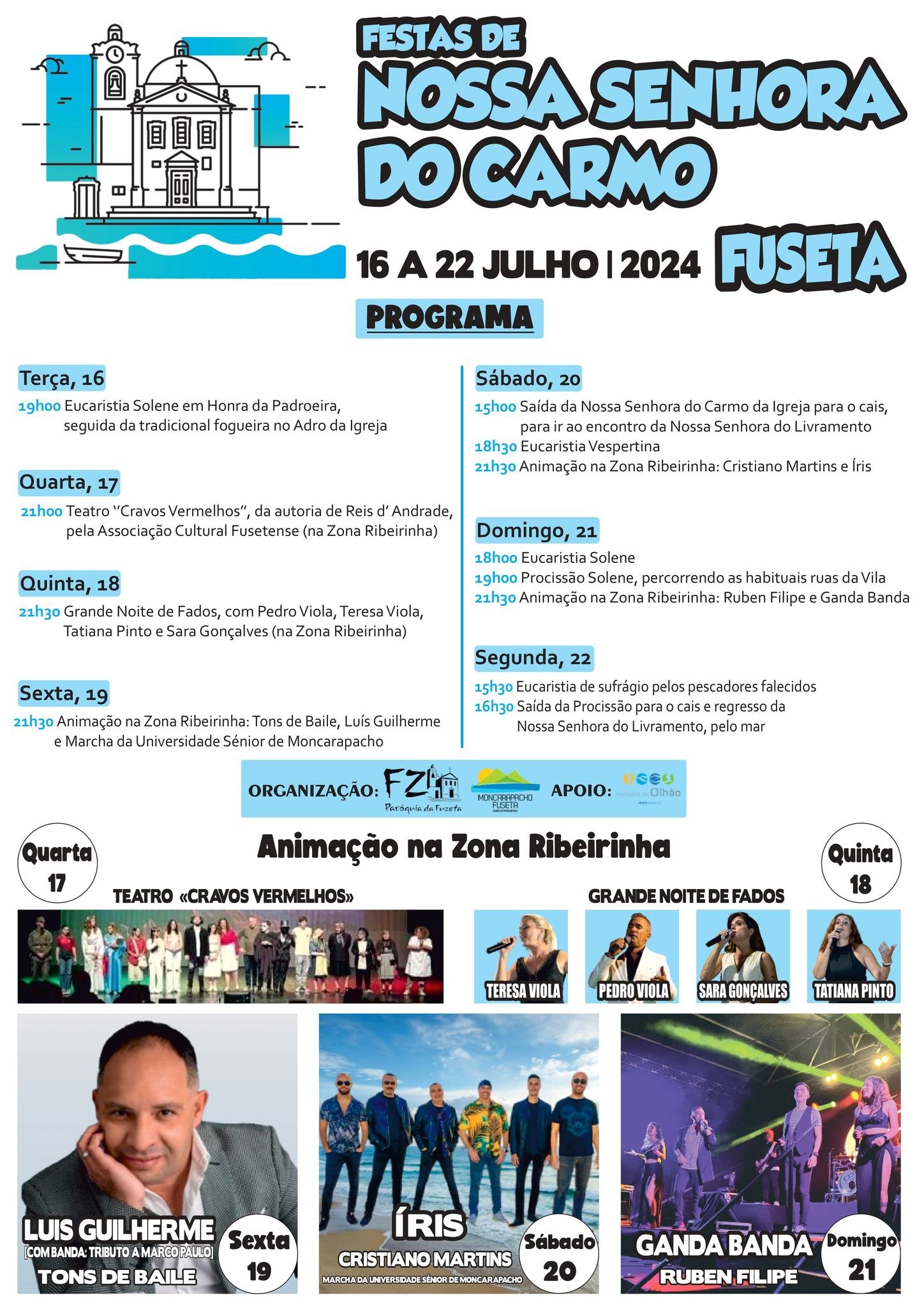 Cartaz Festas de Nossa Senhora do Carmo 2024 - Fuseta