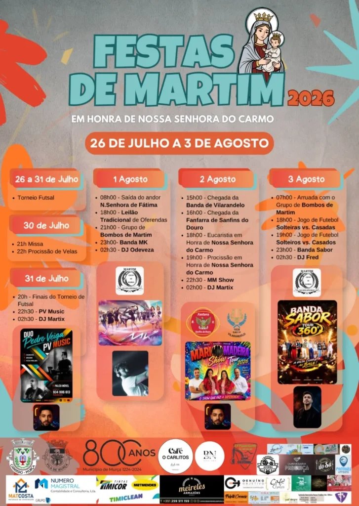 Cartaz Festas de Nossa Senhora do Carmo 2026 - Martim