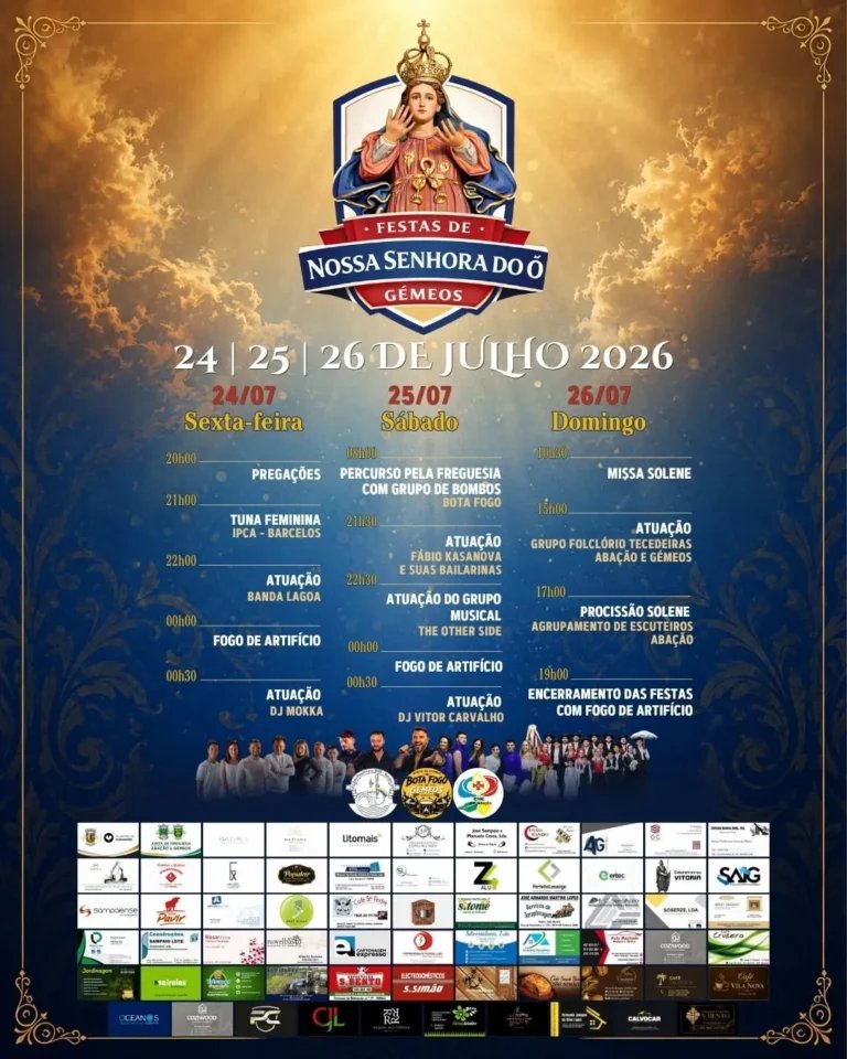 Cartaz Festas de Nossa Senhora do Ó 2026 - Gémeos