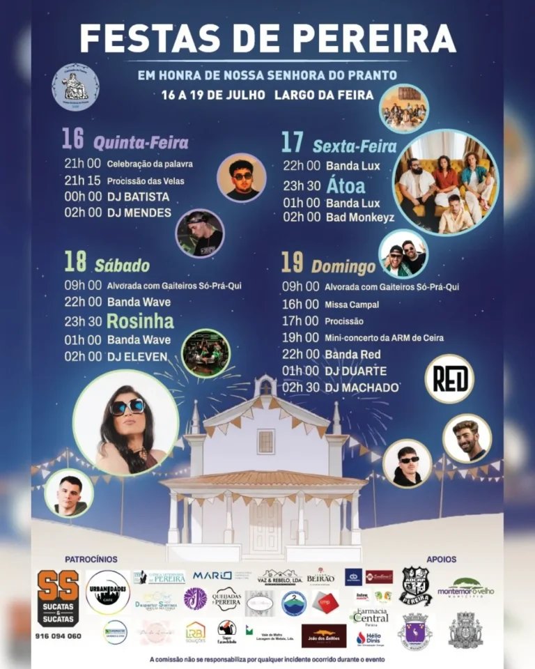 Cartaz Festas de Nossa Senhora do Pranto 2026 - Pereira