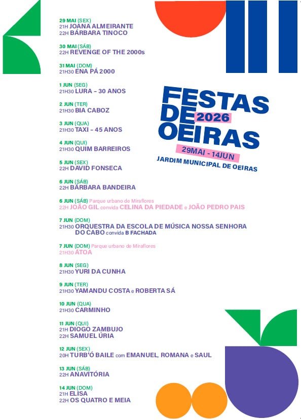 Cartaz Festas de Oeiras 2026 - Oeiras