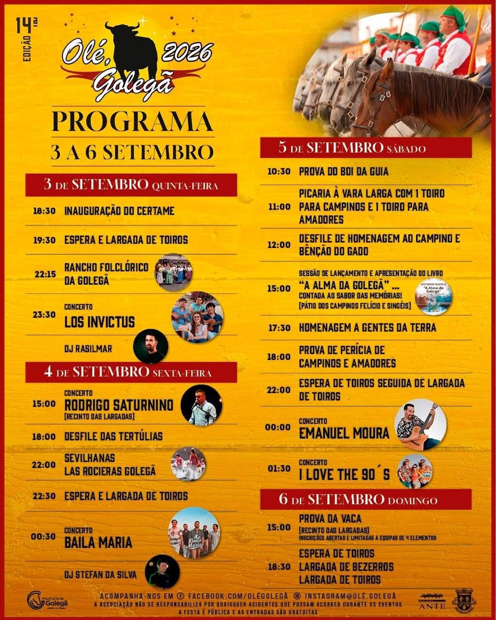 Cartaz Festas de Olé 2026 - Golegã